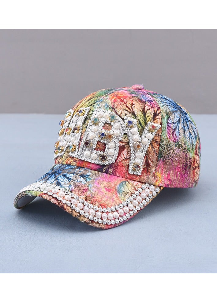 New Handmade Pearl Colorful Baseball Hat