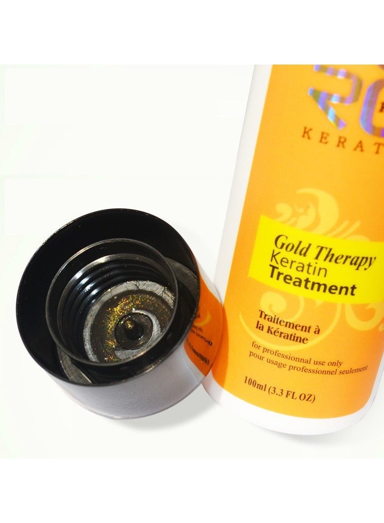 PURC Gold Therapy Keratin Hair Straightening Repair Frizz Dry Hair Brazilian Keratin Treatment for Hair Care