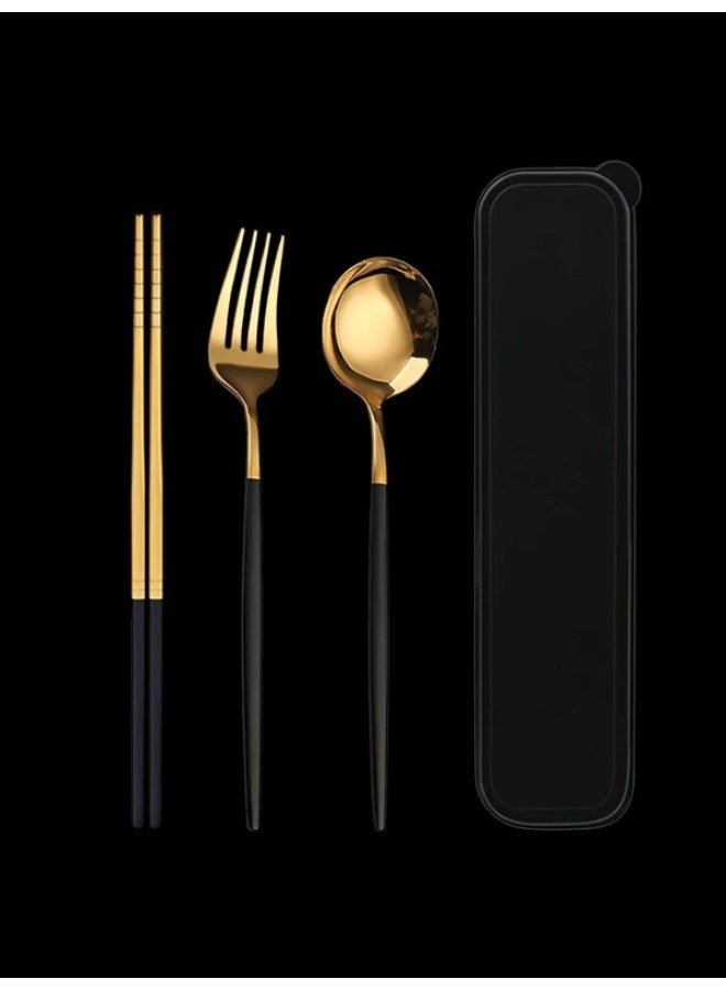 Cutlery Three-piece Stainless Steel Portable Spoon Fork Chopsticks Se