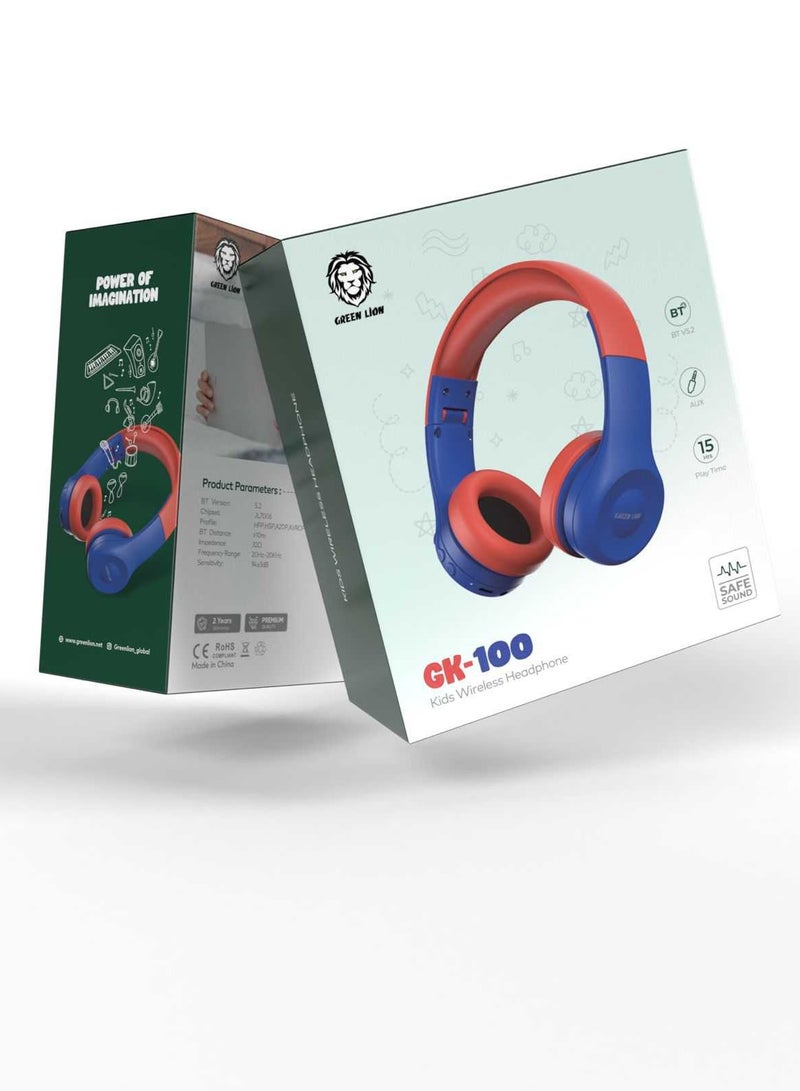 Gk-100 Kid Headphone 1 - Blue/Red