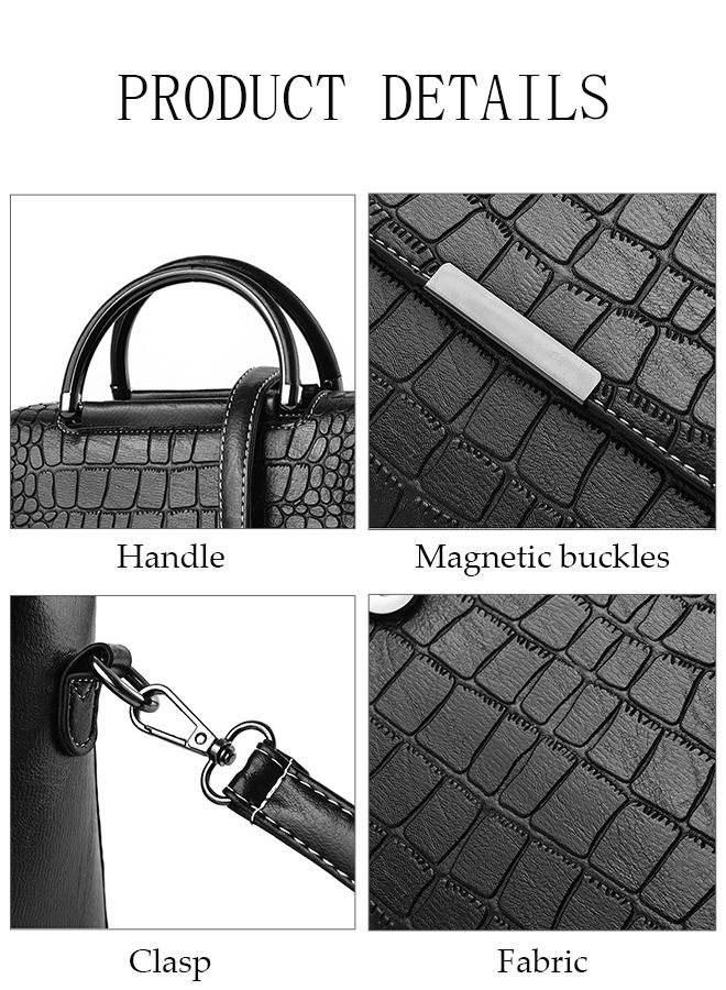 Women's Vintage Handbags Faux Leather Shoulder Bag Ladies Fashion Designer Satchel Crossbody Bag with Adjustable Strap for Ladies