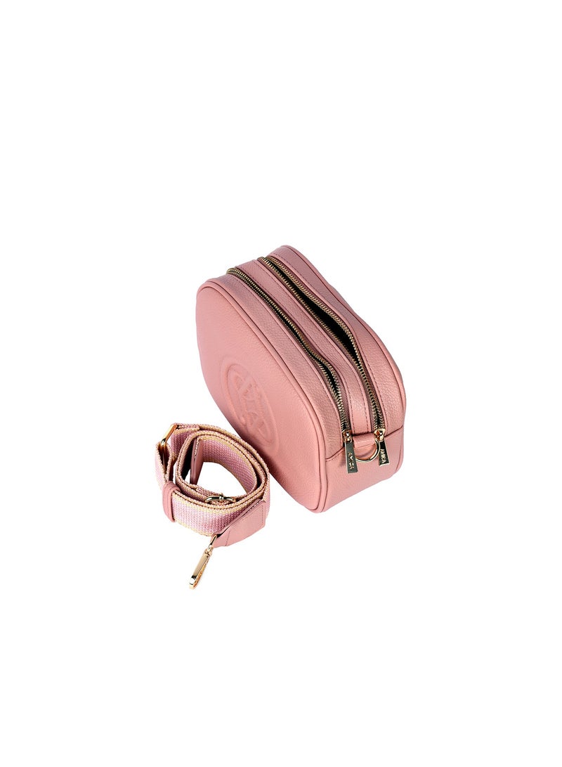 Rue Ladies Leather Women's Shoulder Crossbody Bag with Woven Strap