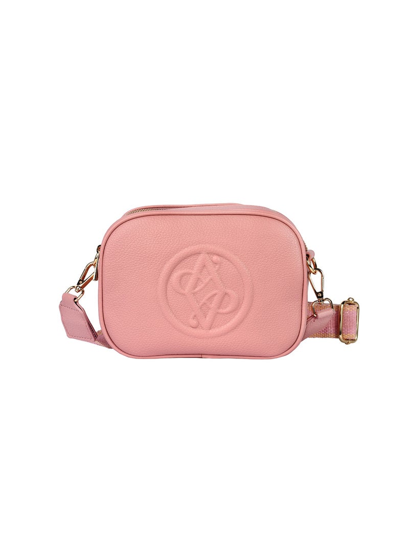 Rue Ladies Leather Women's Shoulder Crossbody Bag with Woven Strap