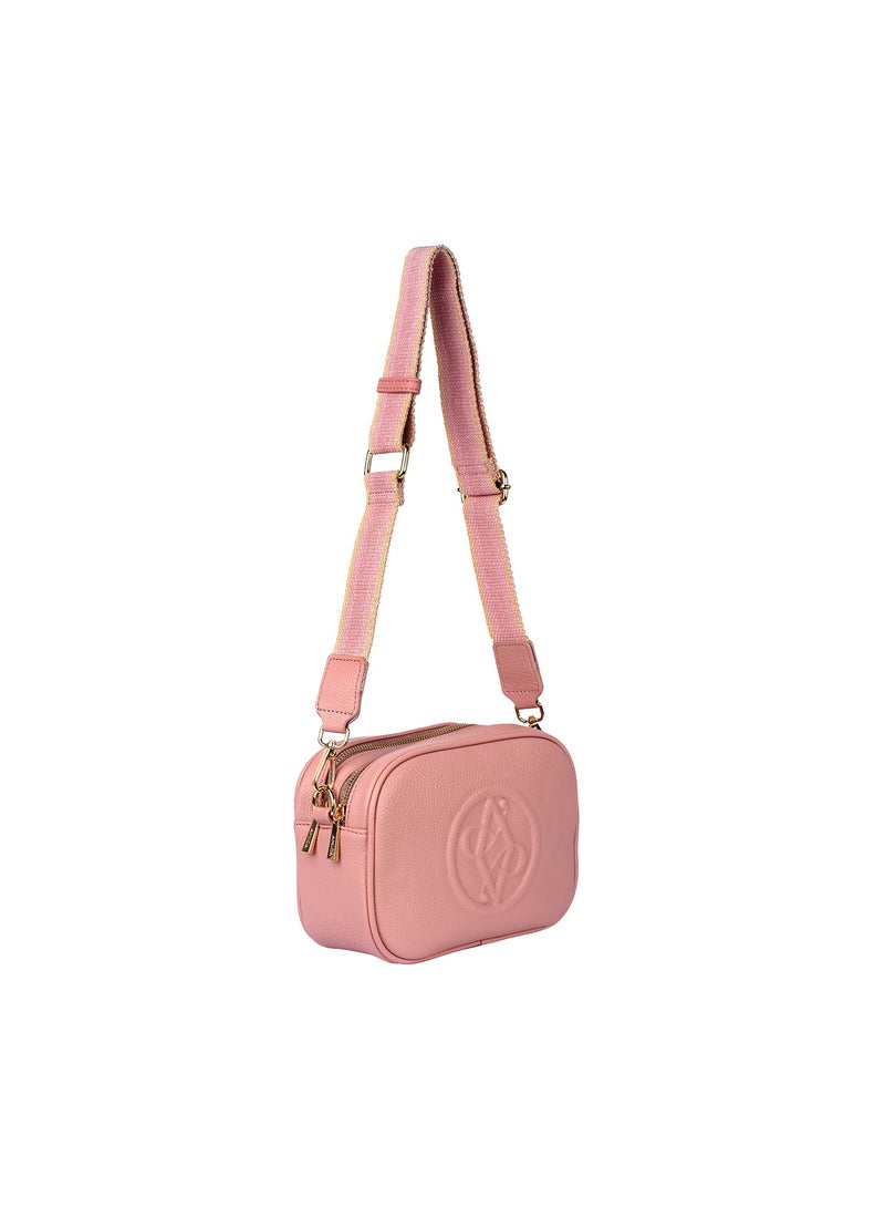 Rue Ladies Leather Women's Shoulder Crossbody Bag with Woven Strap