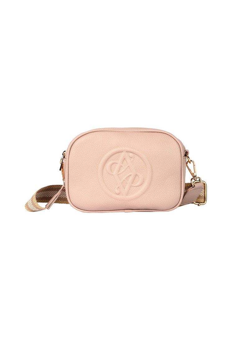 Rue Ladies Leather Women's Shoulder Crossbody Bag with Woven Strap