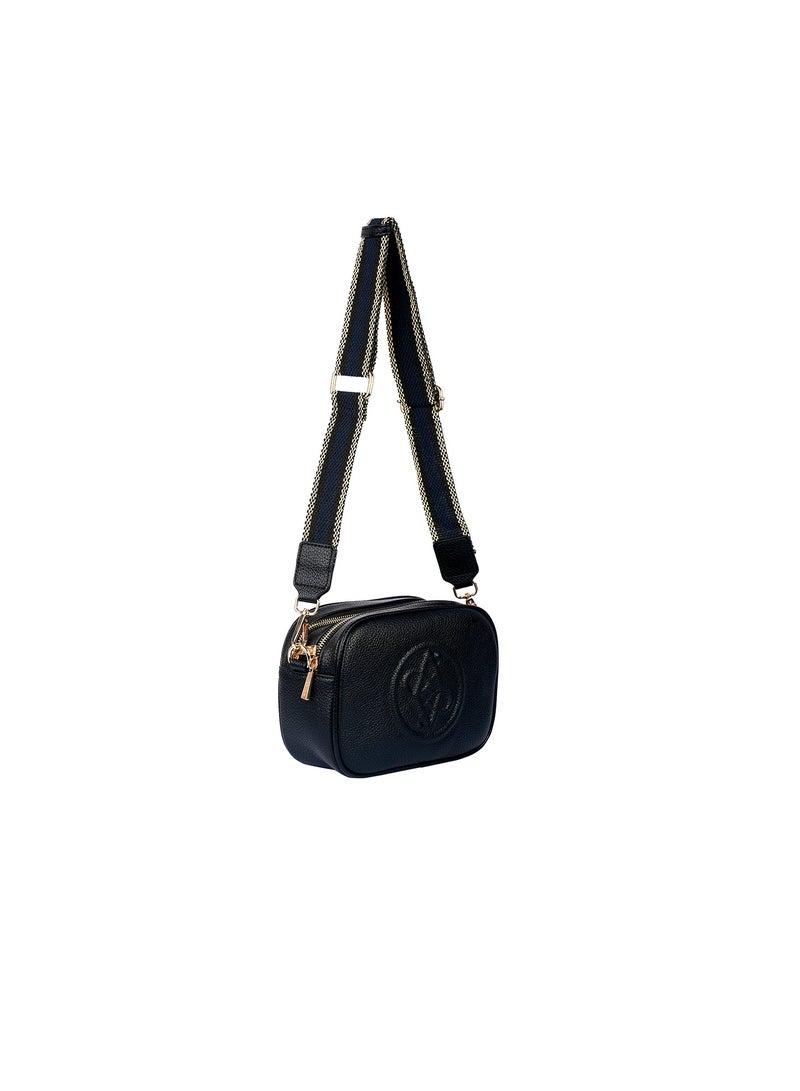 Rue Ladies Leather Women's Shoulder Crossbody Bag with Woven Strap