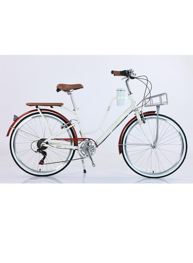 26 Inch Lady Bike with Alloy Frame and Shimano 7 Speed Gear System Stylish and Reliable Women Bicycle