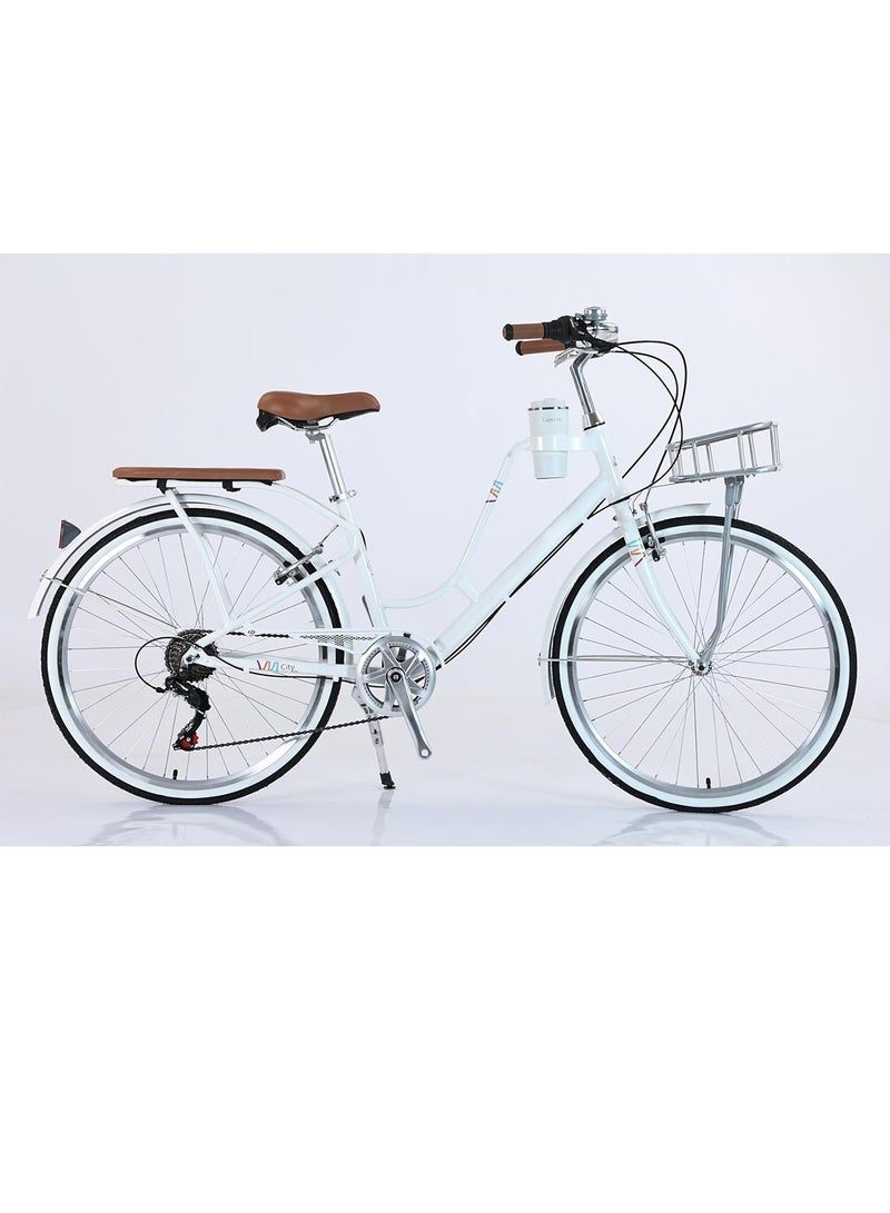 26 Inch Lady Bike with Alloy Frame and Shimano 7 Speed Gear System Stylish and Reliable Women Bicycle