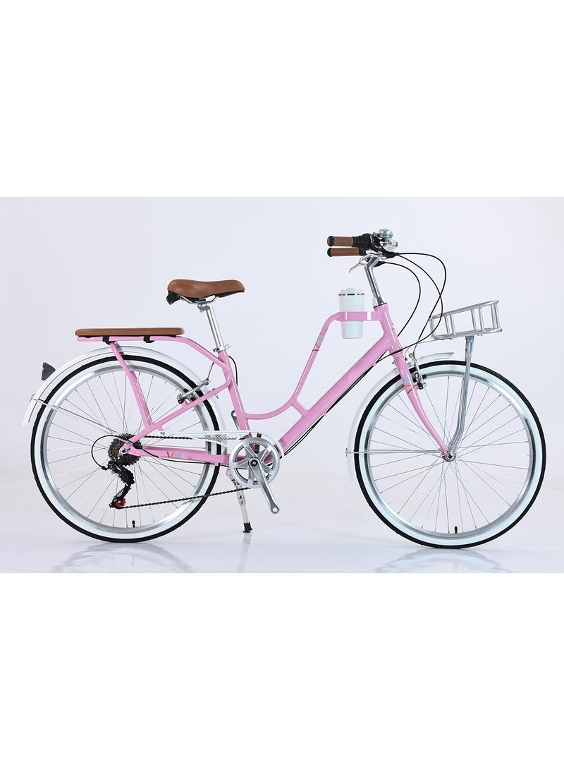 26 Inch Lady Bike with Alloy Frame and Shimano 7 Speed Gear System Stylish and Reliable Women Bicycle