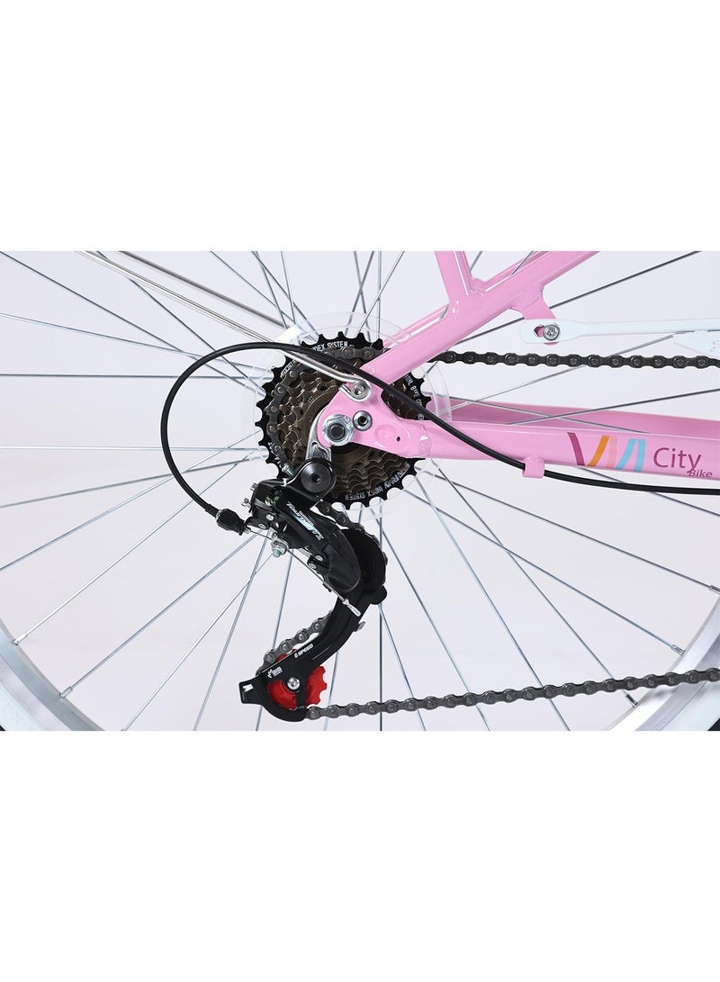 26 Inch Lady Bike with Alloy Frame and Shimano 7 Speed Gear System Stylish and Reliable Women Bicycle