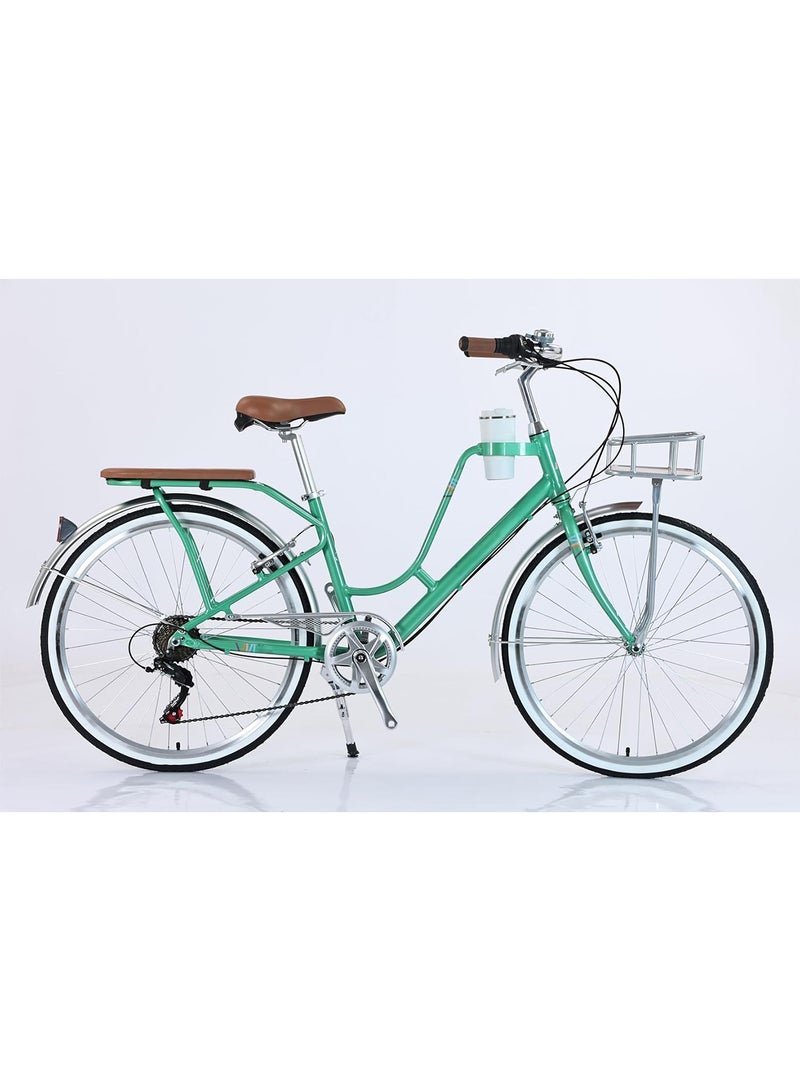 26 Inch Lady Bike with Alloy Frame and Shimano 7 Speed Gear System Stylish and Reliable Women Bicycle