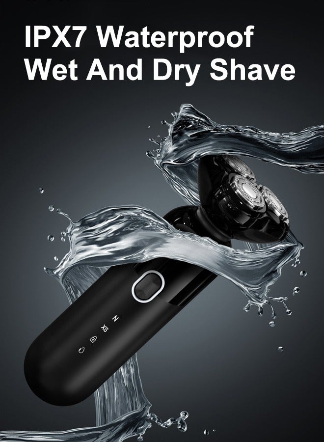 Electric Shaver Mocha S Men's Wet & Dry Beard Trimmer Ipx7 Waterproof Rechargeable Razor Magnetic Cutter Head