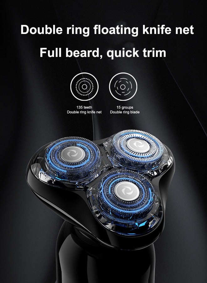 Electric Shaver Mocha S Men's Wet & Dry Beard Trimmer Ipx7 Waterproof Rechargeable Razor Magnetic Cutter Head