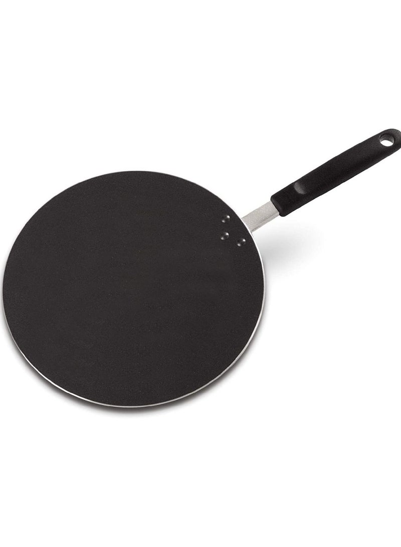 Flat Frying Pan Non Stick PFOA Free, Perfect for FLATBREADS 30 cm Black, Made Brazil