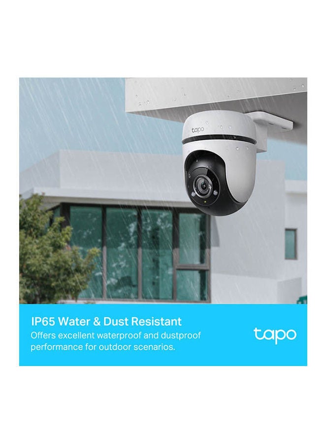 TP-Link Tapo 1080p Full HD Outdoor Pan/Tilt Security Wi-Fi Camera, 360° Motion Detection, IP65 Weatherproof, Night Vision, Cloud &SD Card Storage, Works With Alexa&Google Home (Tapo C500) White