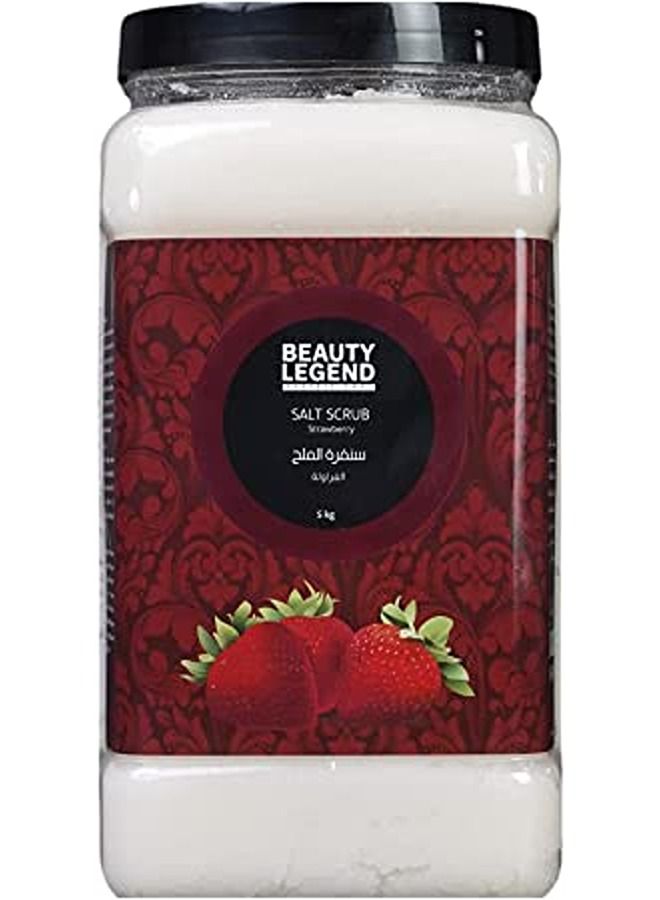 Beauty Legend Natural Salt Scrub for Body - 5 kg | Infused with Strawberry Extract for Gentle Exfoliation | Revitalizing Body Treatment for Smooth, Radiant Skin | Vegan-Friendly and Refreshing Formula