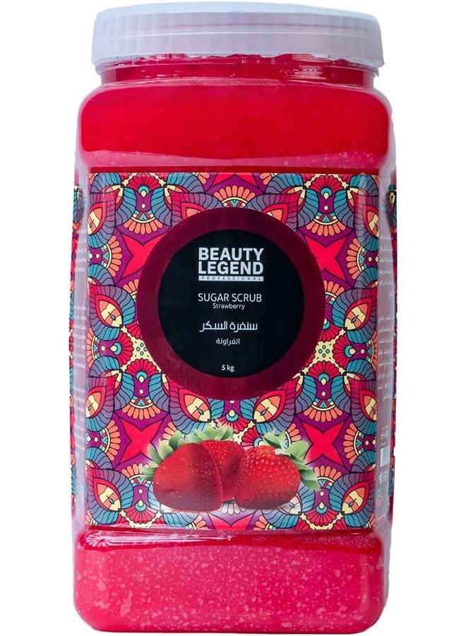 Beauty Legend 5 kg Strawberry Coarse Sugar Scrub - Exfoliating Body Treatment Infused with Real Strawberry Extracts for Radiant Skin | Deep Cleansing and Nourishing Formula for a Spa-Like Experience