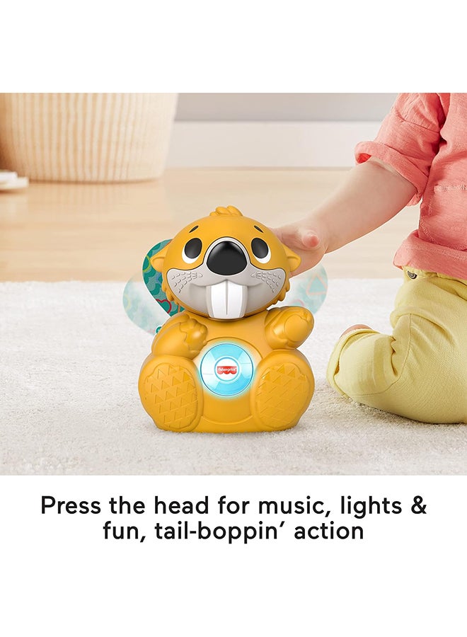 Linkimals Boppin’ Beaver – Light-Up Musical Activity Toy for Babies, Yellow