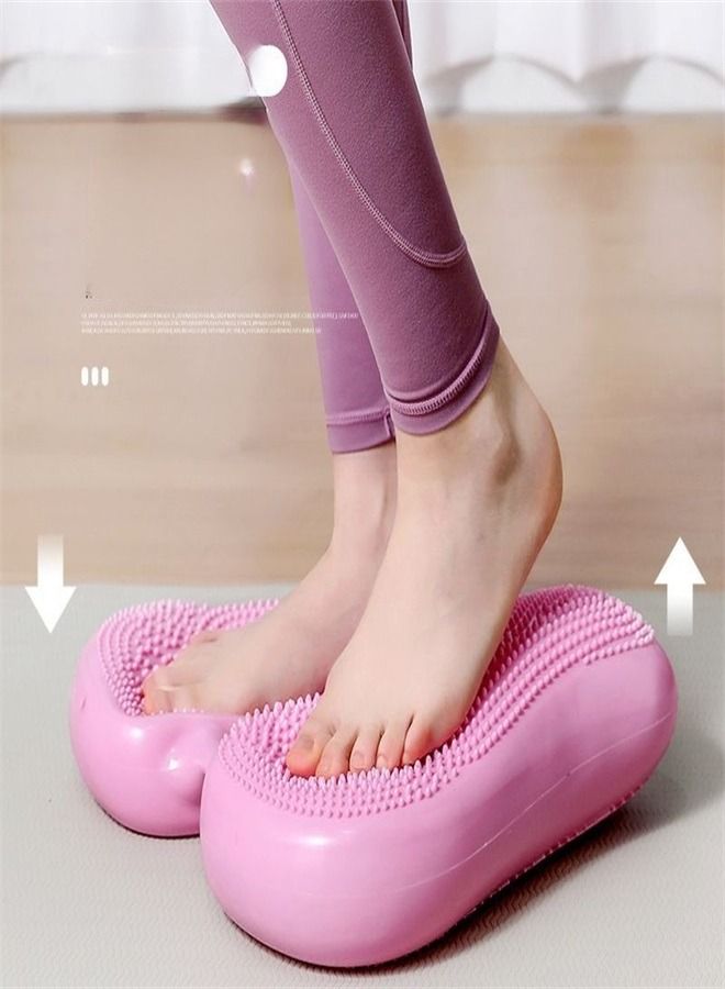 Indoor Inflatable Stepper PVC Massage Dots Balance Cushion Board Home Weight Loss Foot Pedal Mute Body Shaping Balance Pad for Home Gym Yoga Body Place Exercising Foot Peddle Exercising