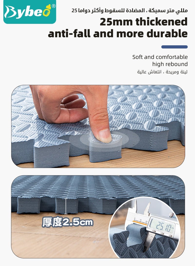 9PCS Baby Play Mat, Composable Babies Playing Pen Tummy Time Playmat & Crawling Mats, Upgraded Thickened Floor Soft EVA Mat for Infants, Babies,Toddlers, Indoor Outdoor Use,  60*60cm, 25mm