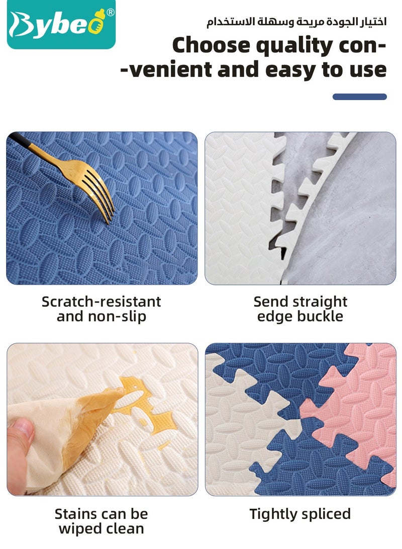 9PCS Baby Play Mat, Composable Babies Playing Pen Tummy Time Playmat & Crawling Mats, Upgraded Thickened Floor Soft EVA Mat for Infants, Babies,Toddlers, Indoor Outdoor Use,  60*60cm, 25mm