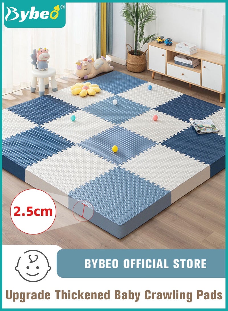 9PCS Baby Play Mat, Composable Babies Playing Pen Tummy Time Playmat & Crawling Mats, Upgraded Thickened Floor Soft EVA Mat for Infants, Babies,Toddlers, Indoor Outdoor Use, BPA Free, 60*60cm, 25mm