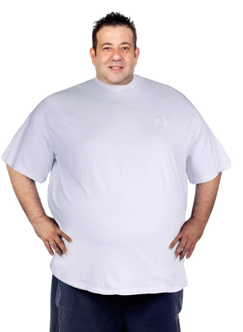 Plus Size Plain White T-Shirt  for Men