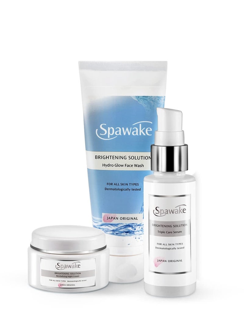 Spawake Skin Care Kit Brightening Face Wash And Face Serum And Night Cream 150G Pack of 3