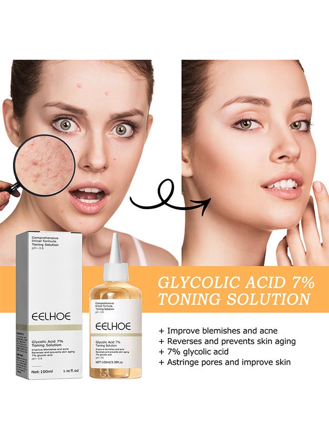 Glycolic Acid 7% Toning Solution For Removing Acne, Reducing Acne Marks, Removing Closed Mouth Acne And Repairing The Skin 100ML