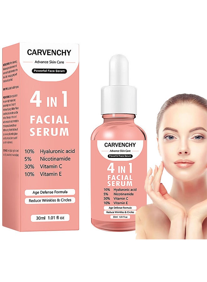 4 in 1 Face Serum Multi-Purpose Repair, Rightening Anti Aging Facial Serum For Dark Spots, Fine Lines And Wrinkles, Brightening And Firming Facial Serum 30ML