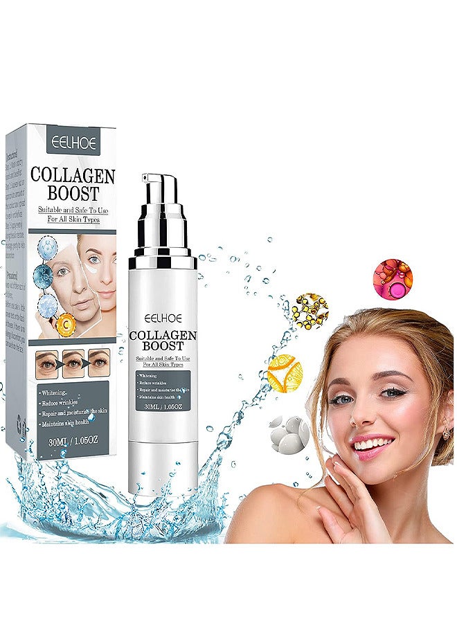 Collagen Boost Anti-Aging Serum, 30ML Anti-Aging Serum, Collagen Anti-Wrinkle Cream Women, Collagen Booster For Face With Hyaluronic Acid