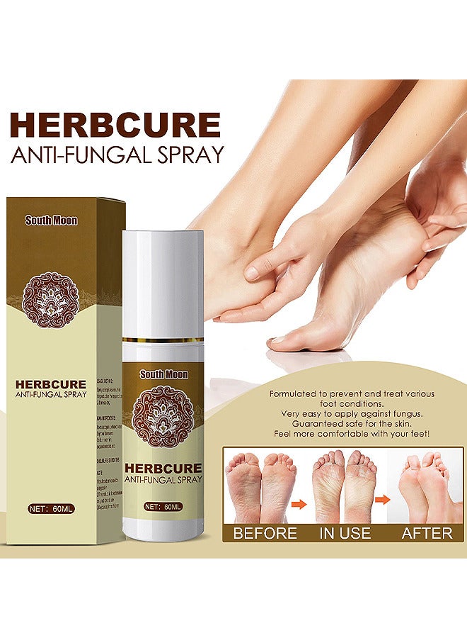 60ML Foot Spray, Foot Antiperspirant Deodorant Antibacterial Herbal Care Spray, Herbal Foot Peeling Spray, Foot Odor Eliminator For Women And Men