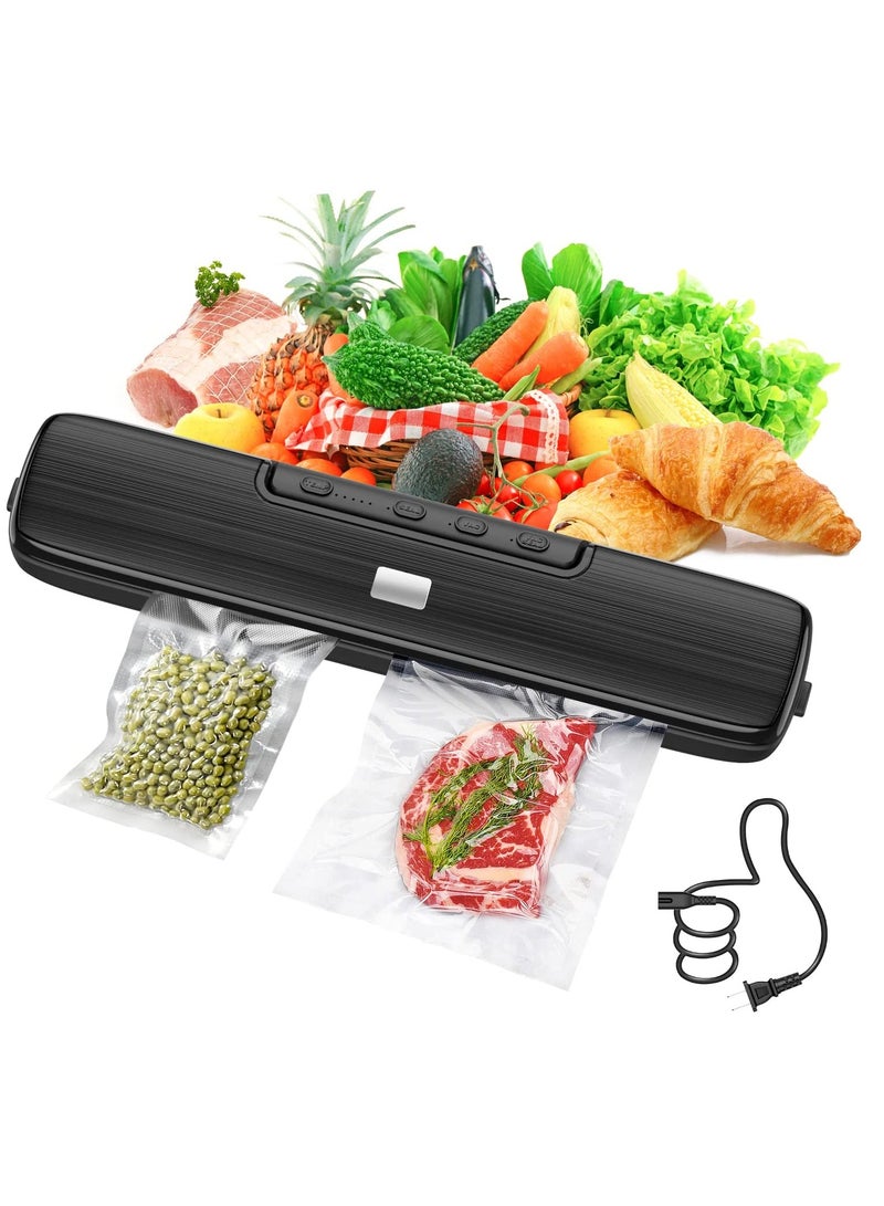 Vacuum Sealer Machine Food Vacuum Sealer for Food Saver Automatic Air Sealing System for Food Storage Dry and Moist Food Modes Compact Design 12.6 Inch with 15Pcs Seal Bags Starter Kit