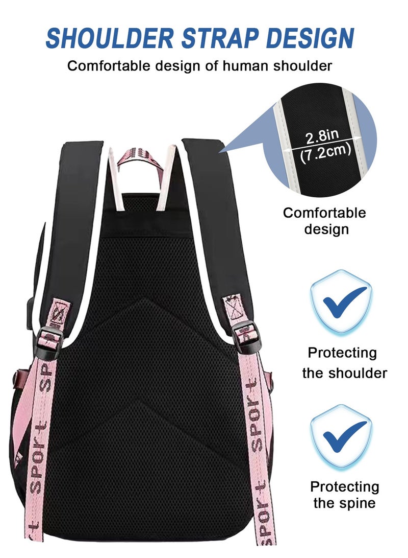 Casual Daypacks Backpack School bag with USB Charging Port, Elegant Travelling College Double Shoulder Bag for Men Women, Fits up to 16Inch Laptop