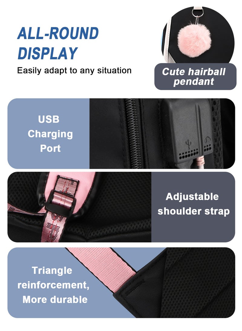 Casual Daypacks Backpack School bag with USB Charging Port, Elegant Travelling College Double Shoulder Bag for Men Women, Fits up to 16Inch Laptop