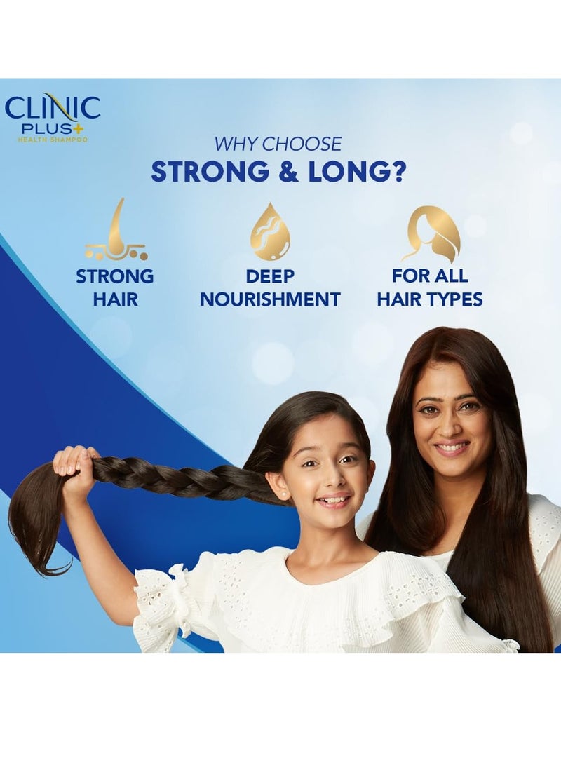 Clinic Plus Strong Long Strengthening Shampoo 1L for Healthy Long Hair with Milk Proteins Multivitamins