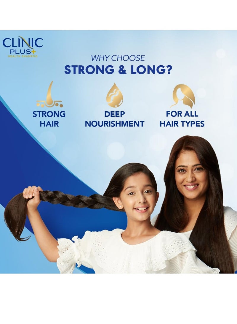 Clinic Plus Strong Long Strengthening Shampoo 650ml for Healthy Long Hair with Milk Proteins Multivitamins