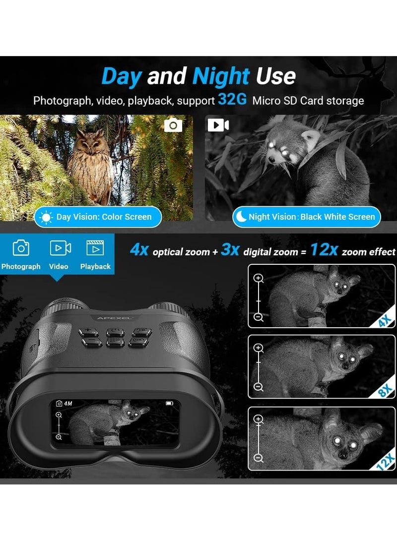 Night Vision Binoculars Infrared Binoculars12X Zoom Effect