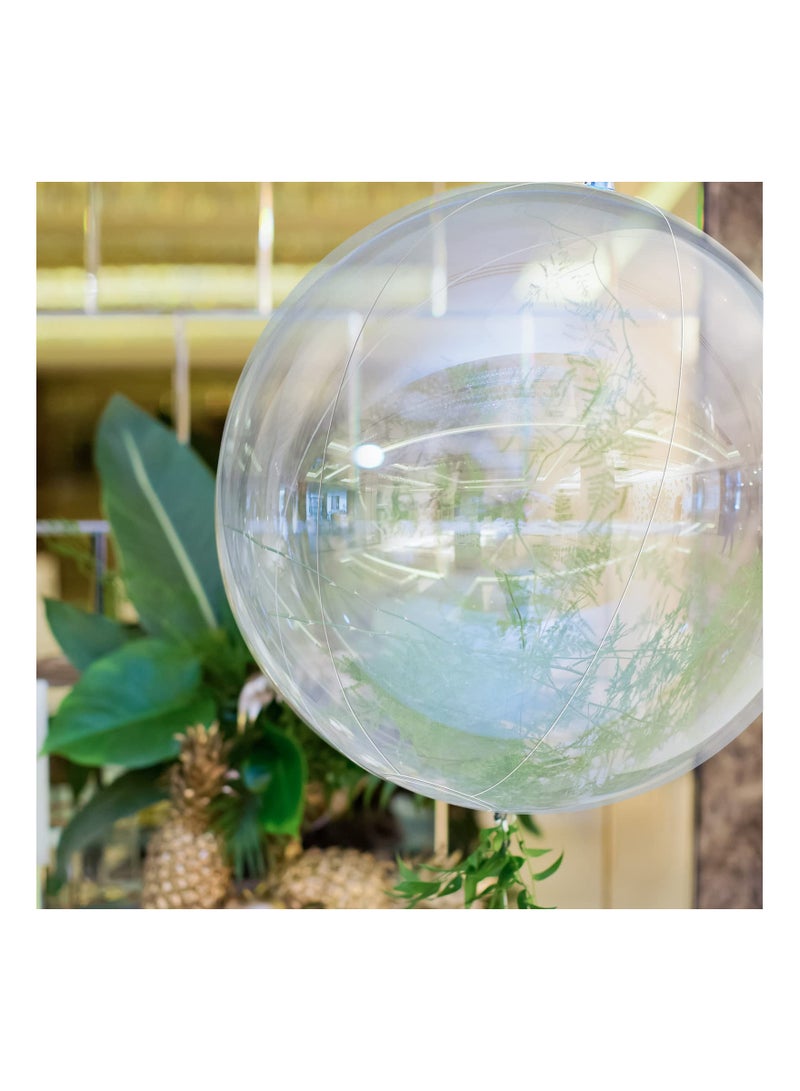 Beach Ball, 6PCS Inflatable Clear Beach Ball, Inflatable Clear Balloons, Transparent Swimming Pool Party Ball, for Summer Beach, Pool Water Beach Toys, Outdoor Summer Party Favors for Kids Adults