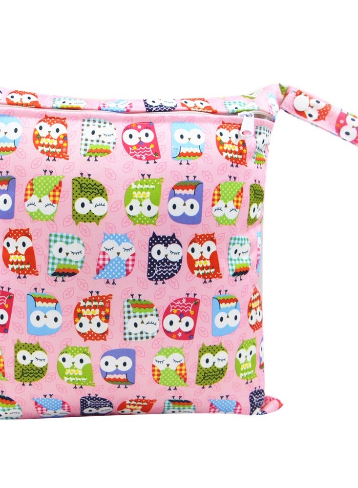 Cartoon Cute Print Stroller Hanging Bag Multi-functional Diaper Storage Bag Diaper Pad Hanging Bag