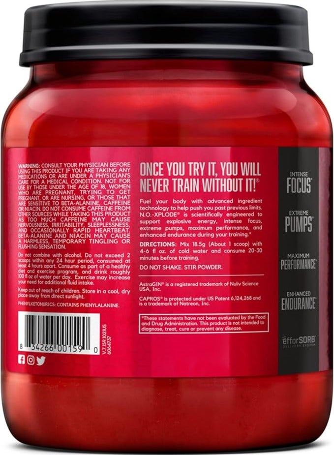 Bsn No Xplode 60 Servings Grape Flavor
