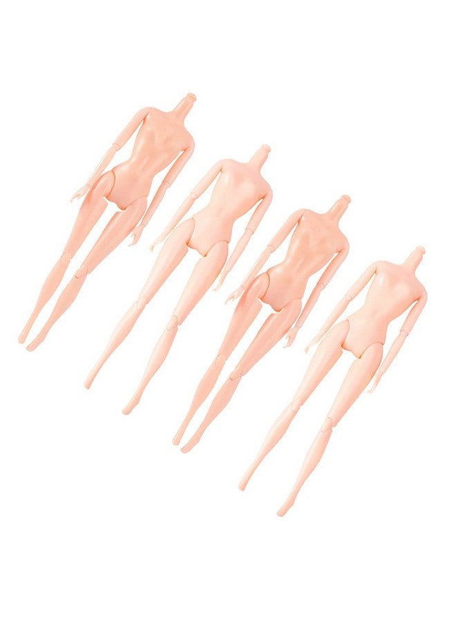 4Pcs Plastic Flexible Rotation 12 Moveable Joints Doll Toy Rotatable Nude Doll Body Toy Female Figure Naked Body Dolls For Diy Dolls
