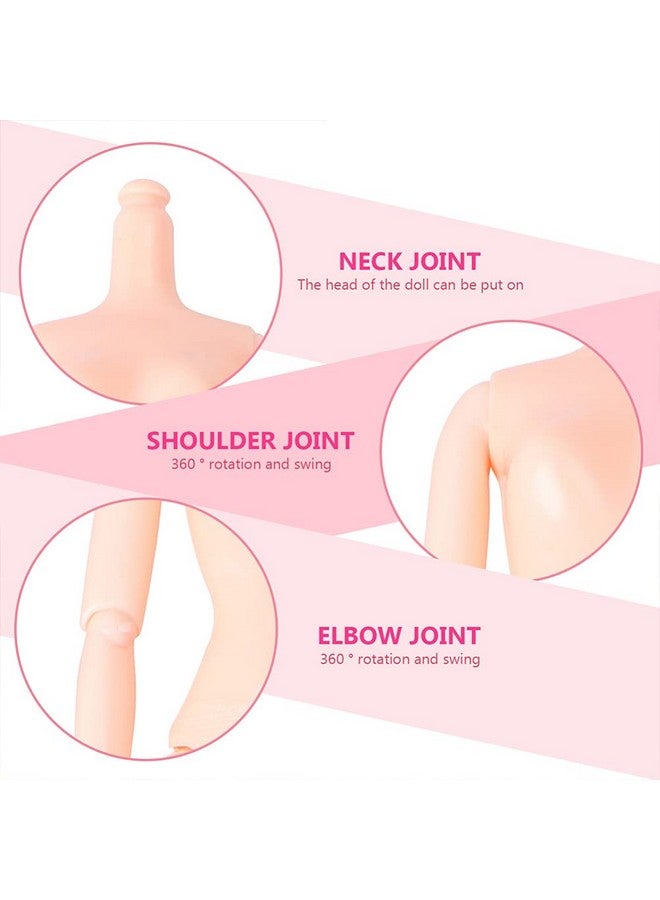 4Pcs Plastic Flexible Rotation 12 Moveable Joints Doll Toy Rotatable Nude Doll Body Toy Female Figure Naked Body Dolls For Diy Dolls