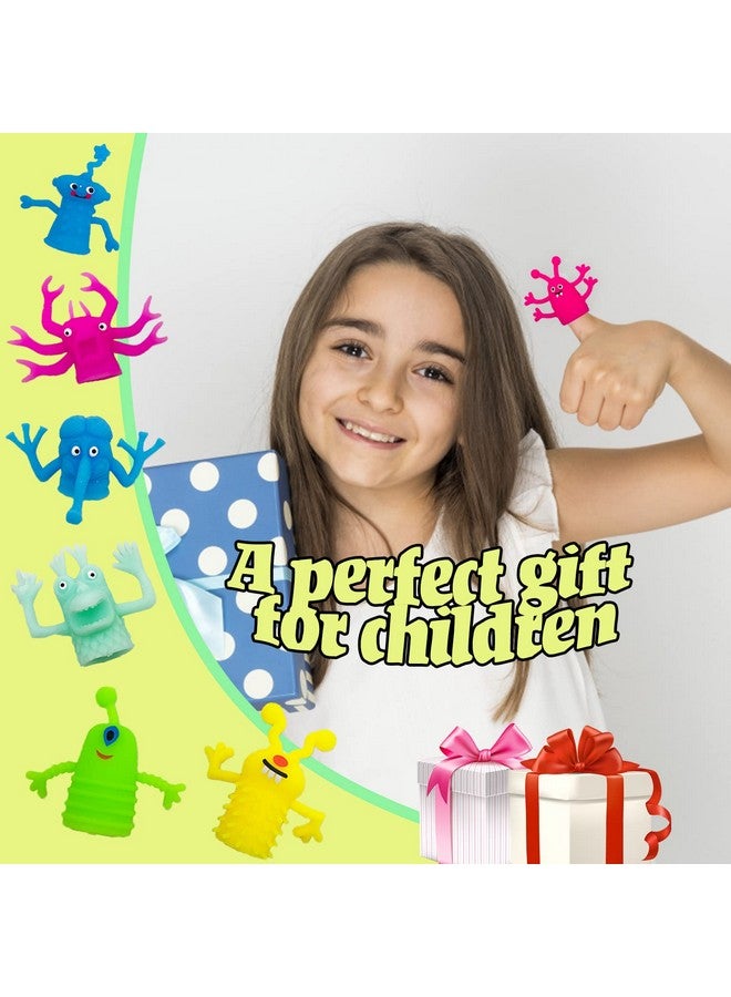 20 Pcs Finger Puppets Toys Funny Colorful Monster Stretchy Finger Puppets Soft Rubber Finger Doll Toys For Children'S Party Favors