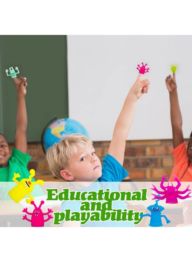 20 Pcs Finger Puppets Toys Funny Colorful Monster Stretchy Finger Puppets Soft Rubber Finger Doll Toys For Children'S Party Favors