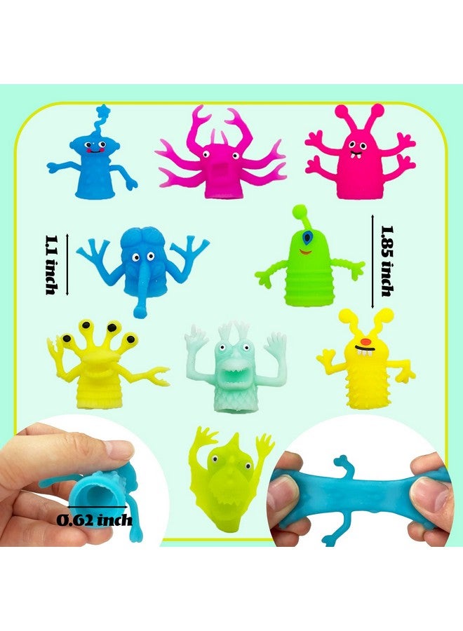 20 Pcs Finger Puppets Toys Funny Colorful Monster Stretchy Finger Puppets Soft Rubber Finger Doll Toys For Children'S Party Favors