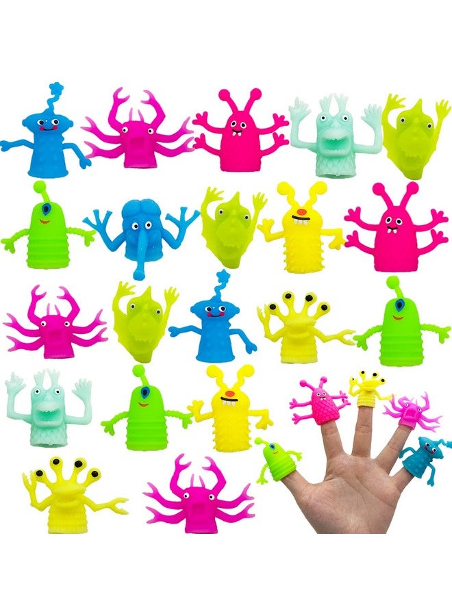 20 Pcs Finger Puppets Toys Funny Colorful Monster Stretchy Finger Puppets Soft Rubber Finger Doll Toys For Children'S Party Favors