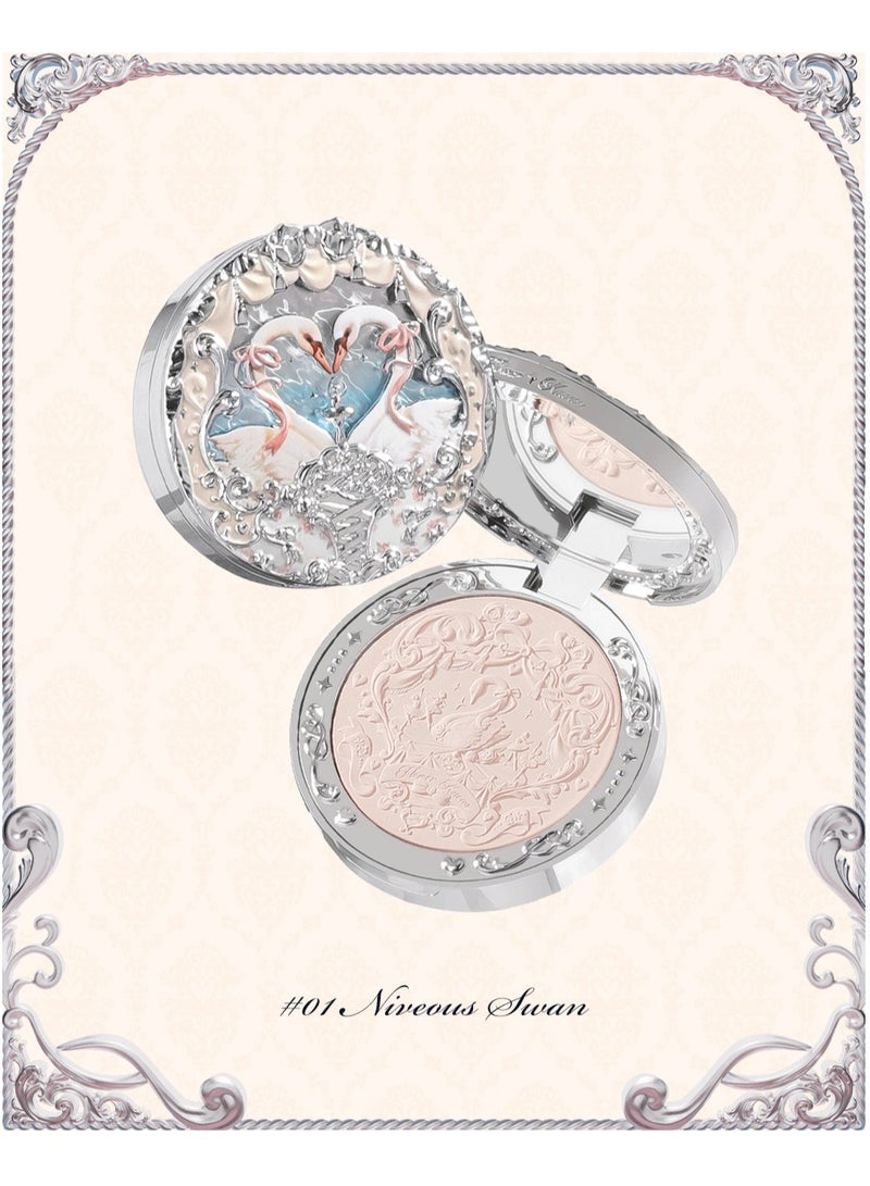Swan Ballet Embossed Blush, Flocked Mist Embossed Cheek, Inflated Color, Matte, Classic Makeup - 5g (01 Niveous Swan)