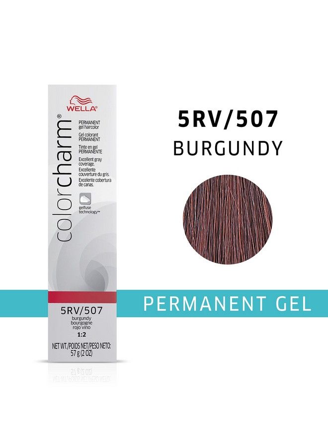 Wella Colorcharm Permanent Gel Hair Color For Gray Coverage 5Rv Burgundy