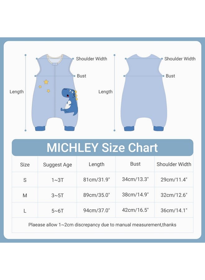 Baby Sleeveless Zipper Sleeping Bag Autumn Winter Sleeping Sack Polyester Wearable Blankets For Toddler Boy Girl Dinosaur M